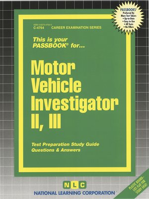 cover image of Motor Vehicle Investigator II, III